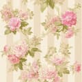 Miniatyrbild 2 av 5: Papper Tapet Blommor M1-No.2127 Rosa Grön Blommig Klassisk Randig
