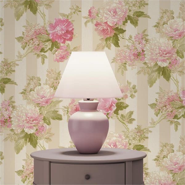 Papper Tapet Blommor M1-No.2127 Rosa Grön Blommig Klassisk Randig