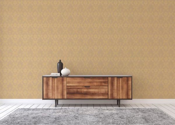Barocktapet Giulia M1-No.2173 Guld Beige Klassisk Barock Ornament
