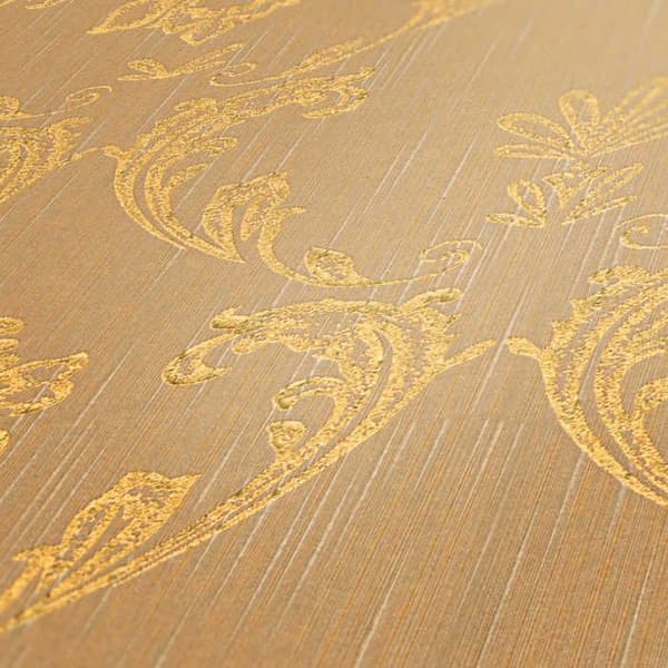Barocktapet Giulia M1-No.2173 Guld Beige Klassisk Barock Ornament