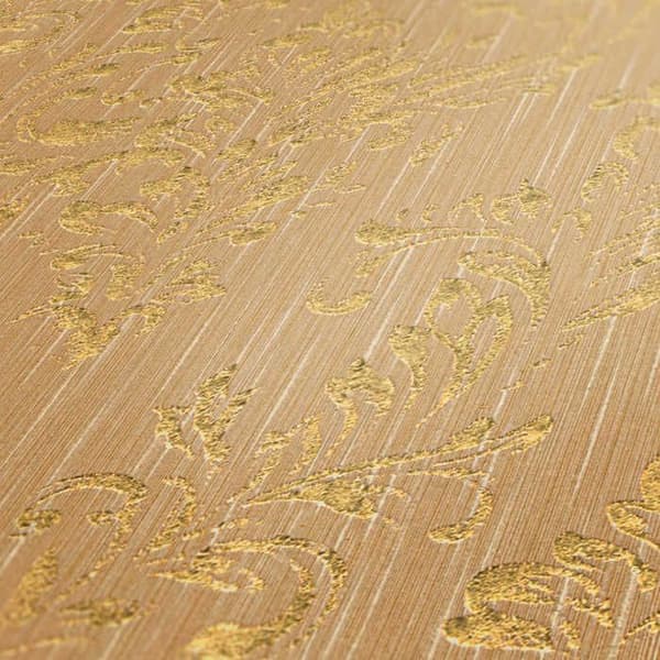 Barocktapet Giulia M1-No.2178 Guld Beige Klassisk Barock ornament