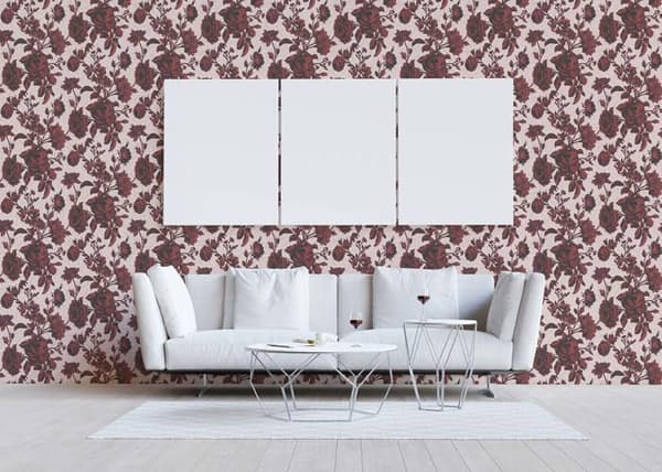 TADESSI tapet blommor Lenni M1-No.1841 non-woven tapet röd rosa blommönster naturlig vardagsrum sovrum kök