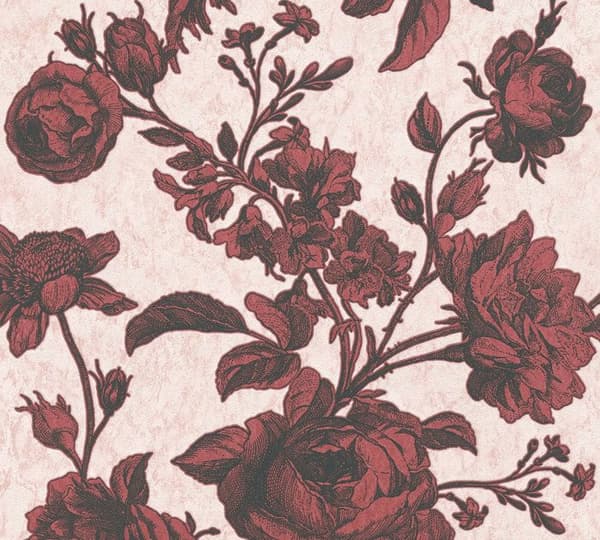TADESSI tapet blommor Lenni M1-No.1841 non-woven tapet röd rosa blommönster naturlig vardagsrum sovrum kök