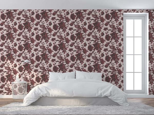 TADESSI tapet blommor Lenni M1-No.1841 non-woven tapet röd rosa blommönster naturlig vardagsrum sovrum kök