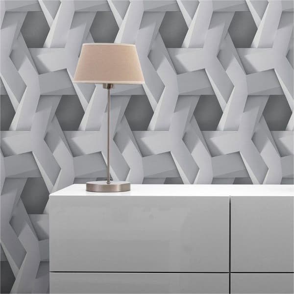 Tapet 3D-effekt Leonardo M1-No.3559 Grå 3D Geometriskt Tapet