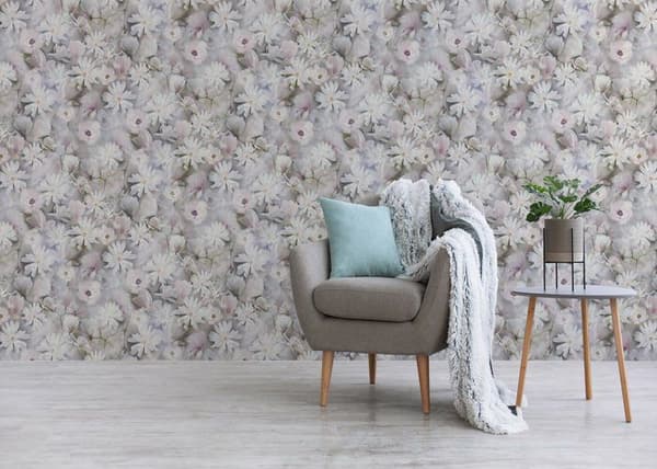 Tapet Blommor M1-No.3562 Non-woven tapet Vit Grön Blommig Natur