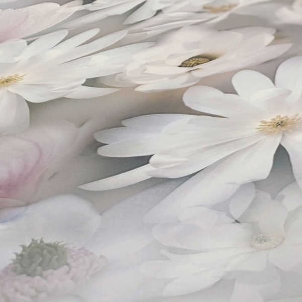 Tapet Blommor M1-No.3562 Non-woven tapet Vit Grön Blommig Natur