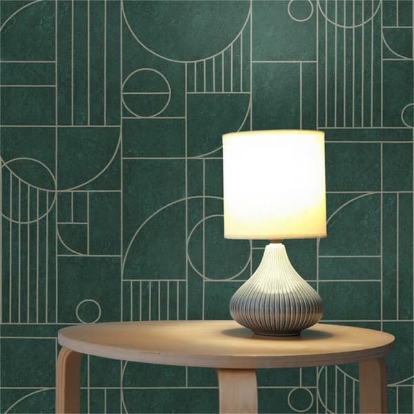 TADESSI grafiskt tapet Mauro M1-No.1837 non-woven tapet opal grön guld geometrisk art déco vardagsrum sovrum kök