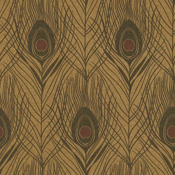 Papper Tapet Boho Chic M1-No.2813 Brun Etnisk Tapet Fjädrar