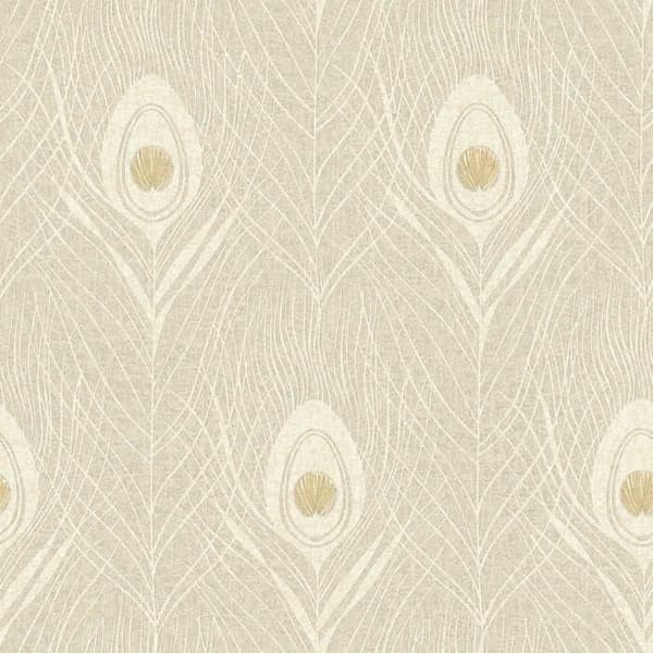 Papper Tapet Boho Chic M1-No.2812 Beige Etnisk Tapet Fjädrar
