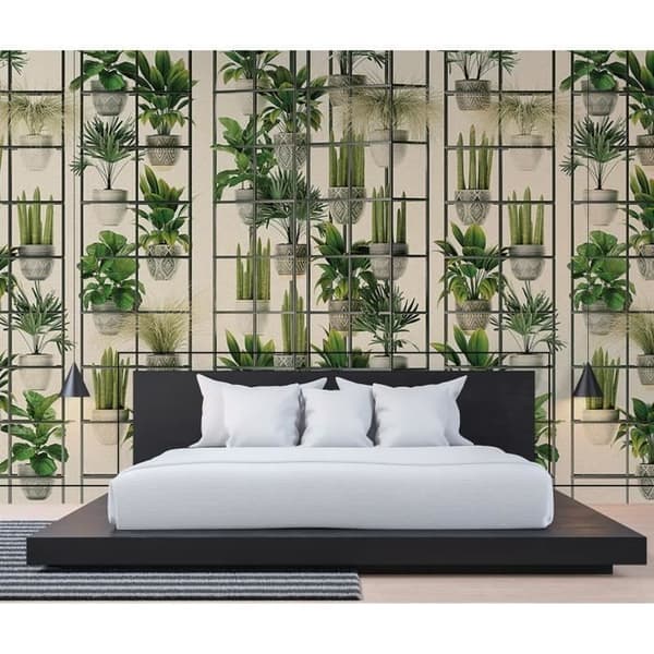 Tapet Palms M1-No.61202 Digitaltryck Grön Beige Natur