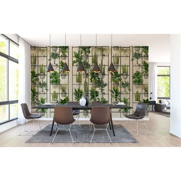 Tapet Palms M1-No.61202 Digitaltryck Grön Beige Natur