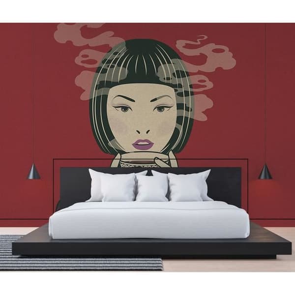 Fototapet för kvinnor M1-No.60722 - Tadessi - Digitaltryck - Röd - Beige - Asiatisk