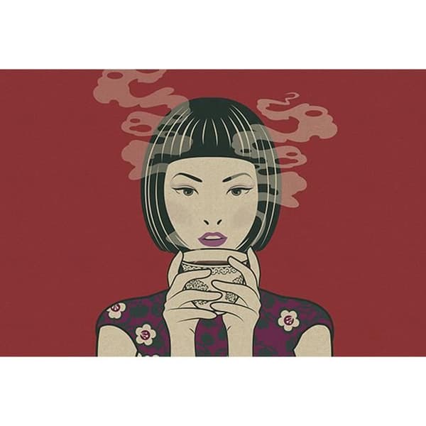 Fototapet för kvinnor M1-No.60722 - Tadessi - Digitaltryck - Röd - Beige - Asiatisk
