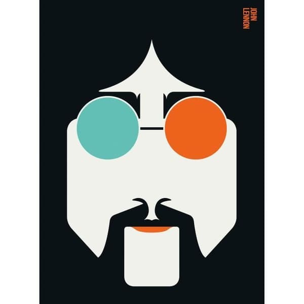 Modern fototapet M1-No.61104 - Tadessi - Digitaltryck - Orange - Blå - Retro - Lennon