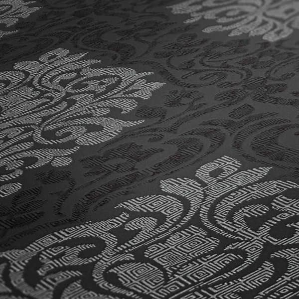 Barocktapet Jacopo M1-No.2308 Silver Svart Klassisk Barock Ornament