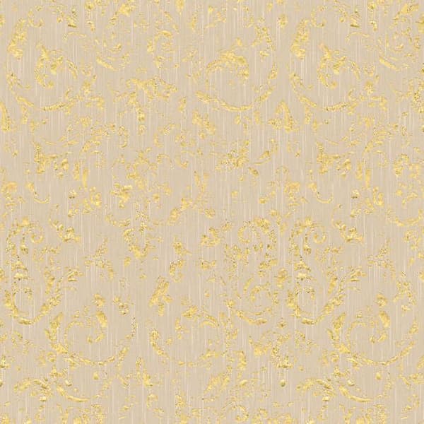 Barocktapet Giulia M1-No.2182 Beige Guld Klassisk Barock Ornament