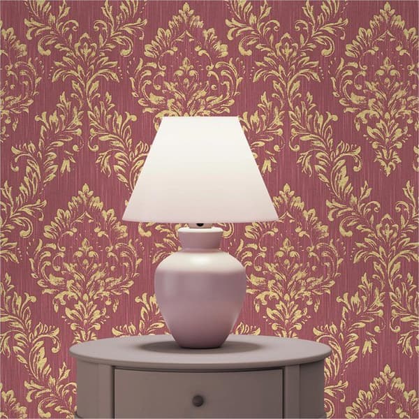 Barocktapet Giulia M1-No.2180 Guld Röd Klassisk Barock Ornament