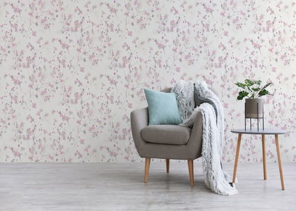 Tapet Blommor M1-No.3574 Non-woven tapet Rosa Vit Blommig Natur