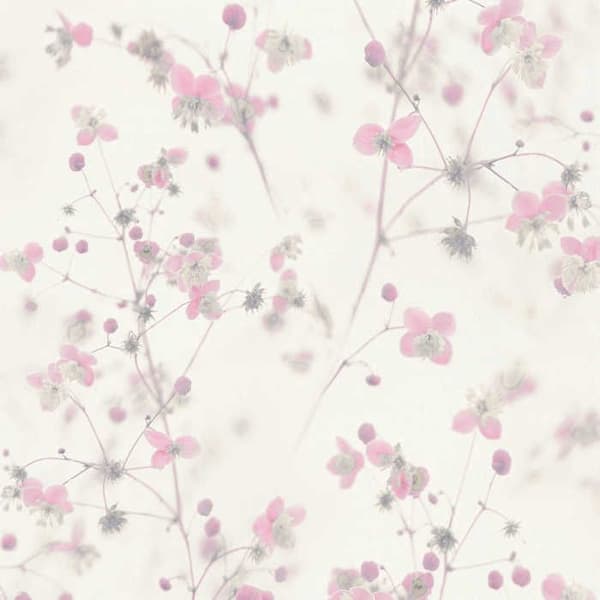 Tapet Blommor M1-No.3574 Non-woven tapet Rosa Vit Blommig Natur