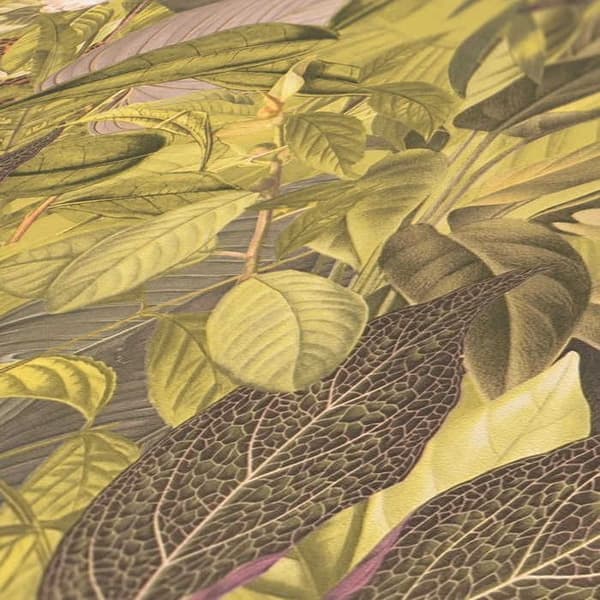 Pappersmåleri Blad Ginevra M1-No.3567 Grön Dschungel Djur Natur