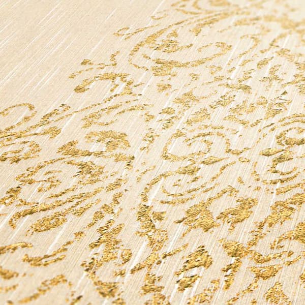 Barocktapet Gioele M1-No.2258 Kräm Guld Klassisk Barock Ornament