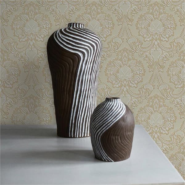 Barocktapet Gioele M1-No.2235 Pappers tapet Guldbeige Ornament
