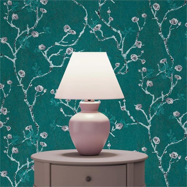 Tapet Blommor M1-No.3584 Non-woven Tapet Blå Grå Blomstrande Natur