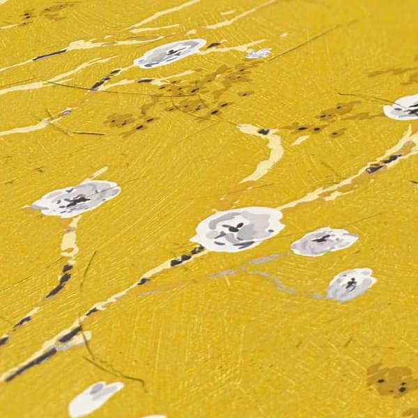 Tapet Blommor M1-No.3582 Non-woven tapet Gul Grå Floral Natur
