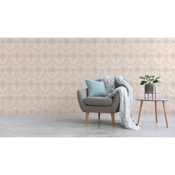 Jacopo barocktapet M1-No.2335 | Non-woven tapet | Grädde | Koppar | Prydnad | Klassisk