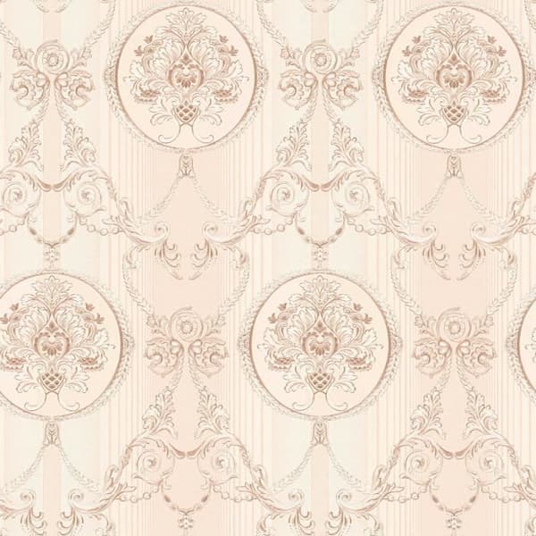 Jacopo barocktapet M1-No.2335 | Non-woven tapet | Grädde | Koppar | Prydnad | Klassisk
