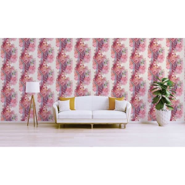 Florentin blomtapet M1-No.2501 | Non-woven tapet | Färgglada | Grädde | Naturen | Blommig