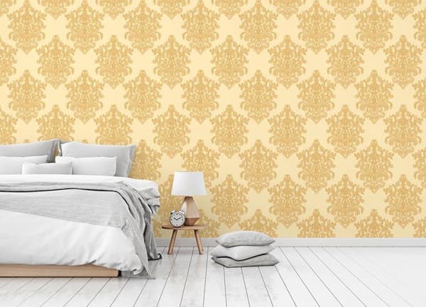 Barocktapet Raffaele M1-No.2456 Guld Gammaldags Barockornament