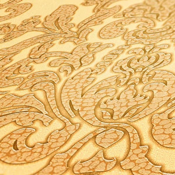 Barocktapet Raffaele M1-No.2456 Guld Gammaldags Barockornament