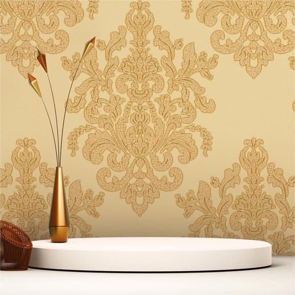 Barocktapet Raffaele M1-No.2456 Guld Gammaldags Barockornament