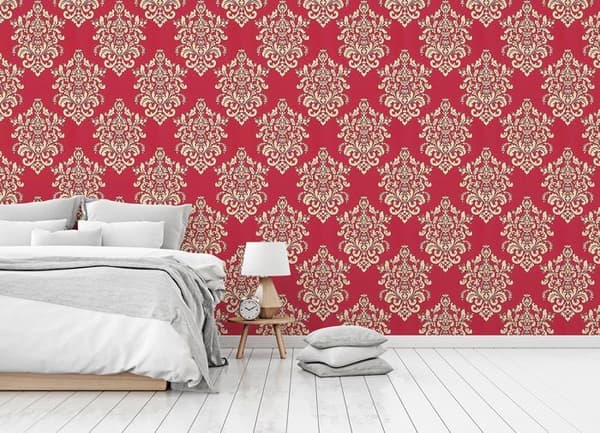 Barocktapet Raffaele M1-No.2457 Röd Guld Klassisk Barock Ornament