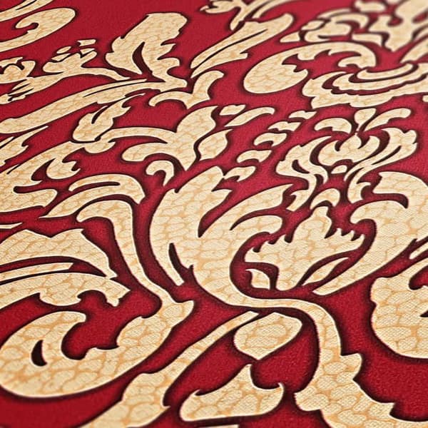 Barocktapet Raffaele M1-No.2457 Röd Guld Klassisk Barock Ornament