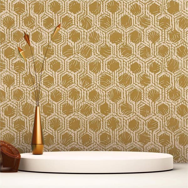 Grafiskt Tapet Tino M1-No.2355 Non-woven Tapet Guld Geometrisk