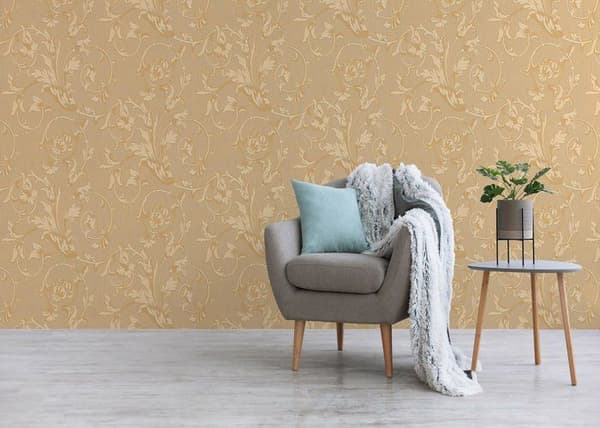 Papper Tapet Blommor M1-No.3796 Orange Beige Klassisk Barock