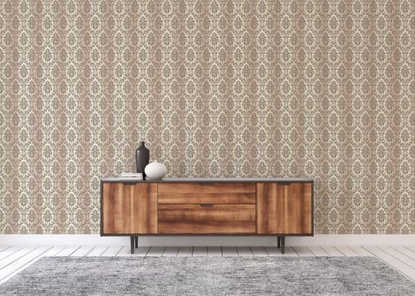 Barocktapet Samuel M1-No.2416 Grädde Svart Klassisk Barock Ornamental