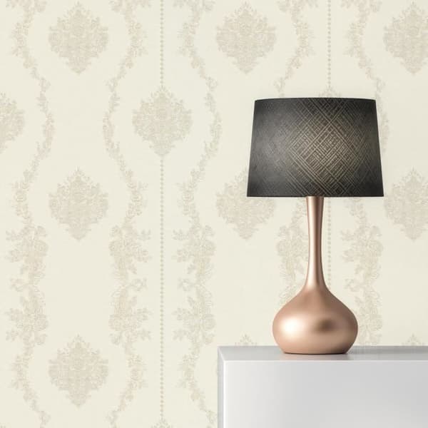 Barocktapet Alessia M1-No.2512 | Non-woven tapet | Pengar | Grå | Prydnad | Klassisk
