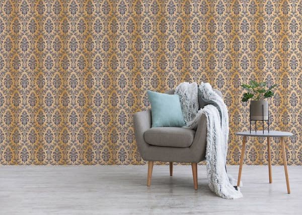 Barocktapet Samuel M1-No.2419 Blå Brun Klassisk Barock Ornament