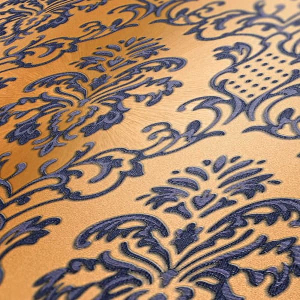 Barocktapet Samuel M1-No.2419 Blå Brun Klassisk Barock Ornament