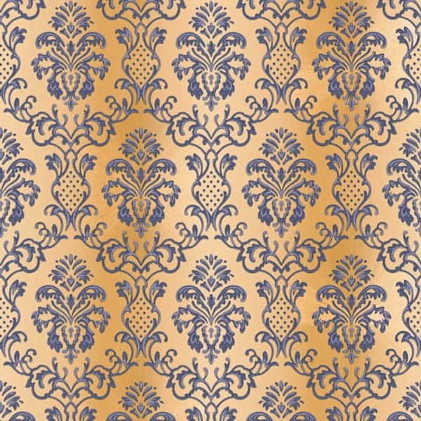 Barocktapet Samuel M1-No.2419 Blå Brun Klassisk Barock Ornament