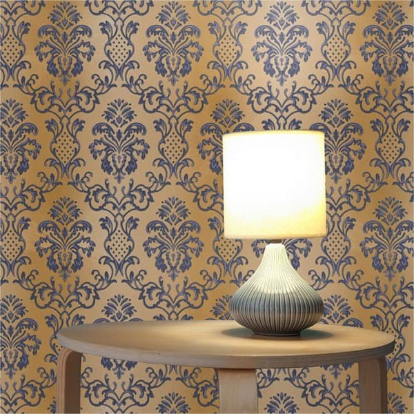 Barocktapet Samuel M1-No.2419 Blå Brun Klassisk Barock Ornament