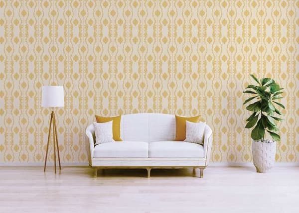 Barocktapet Alessia M1-No.2513 Gul Crème Klassisk Barock Ornament