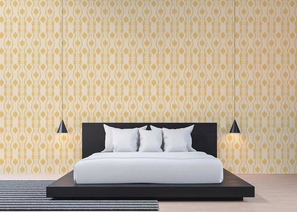 Barocktapet Alessia M1-No.2513 Gul Crème Klassisk Barock Ornament