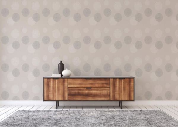Tapet Punkter Cirklar Luigi M1-No.3720 Beige med Geometriska Prickar