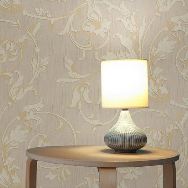 Tapet Blommor M1-No.3795 Non-woven tapet Kräm Guld Klassisk Barock