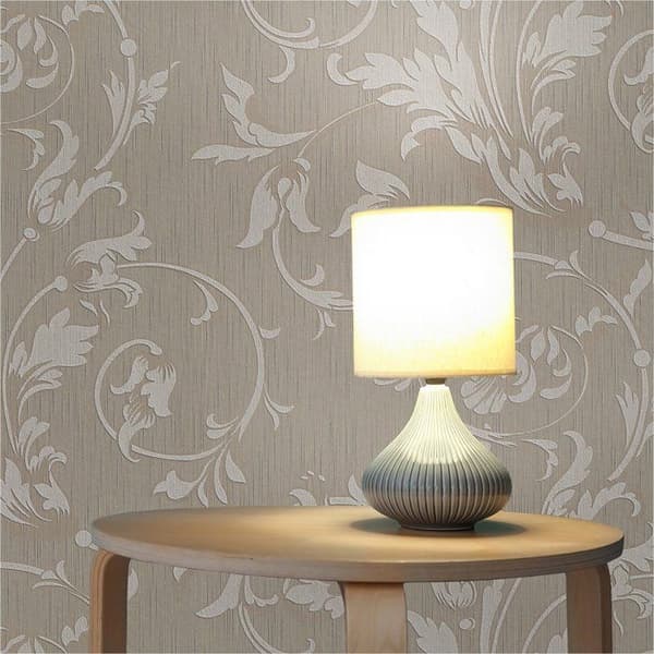 Papper Tapet Blommor M1-No.3794 Beige Klassisk Vintage Struktur Natur